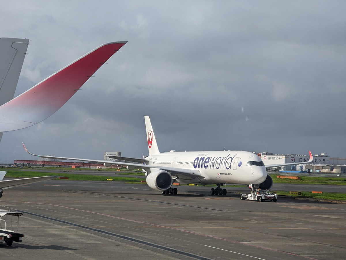 Japan Airlines Airbus A350 on the apron at Tokyo Haneda Airport